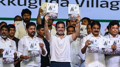 Rahul Gandhi and Telangana chief minister Revanth Reddy during an election campaign meeting on the outskirts of Hyderabad on April 6 (AFP FILE PHOTO) Rahul Gandhi and Telangana chief minister Revanth Reddy during an election campaign meeting on the outskirts of Hyderabad on April 6 (AFP FILE PHOTO)