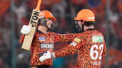 Abhishek Sharma and Travis Head after the win. Abhishek Sharma and Travis Head after the win.