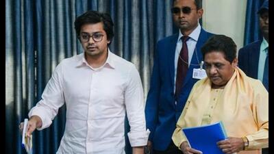 Mayawati’s decision to remove Akash Anand from the key post shocked his supporters who feared that the party chief terming him “immature” may give an advantage to Bhim Army chief Chandrashekhar Azad. (File Photo) Mayawati’s decision to remove Akash Anand from the key post shocked his supporters who feared that the party chief terming him “immature” may give an advantage to Bhim Army chief Chandrashekhar Azad. (File Photo)
