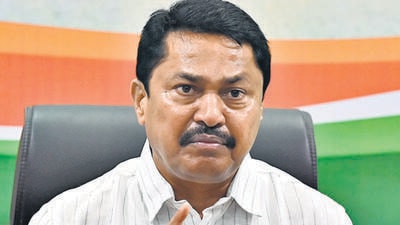 Mumbai, India - Aug. 17, 2023: Congress leader Nana Patole along with Chandrakant Handore, addressing to media during the press conference at Tilak Bhavan, in Mumbai, India, on Thursday, August 17, 2023. (Photo by Anshuman Poyrekar/ Hindustan Times) (Hindustan Times)