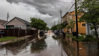 Storm clouds roll across New Orleans as water rises in the Treme neighborhood on Wednesday, April 10, 2024. Severe thunderstorms were expected across parts of the Louisiana, Mississippi, Alabama and the Florida panhandle and there was the potential for tornadoes, a few of which may be strong, and damaging winds, which may exceed 75 mph (120 kph), the National Weather Service warned.(Chris Granger /The Times-Picayune/The New Orleans Advocate via AP) (AP) Storm clouds roll across New Orleans as water rises in the Treme neighborhood on Wednesday, April 10, 2024. Severe thunderstorms were expected across parts of the Louisiana, Mississippi, Alabama and the Florida panhandle and there was the potential for tornadoes, a few of which may be strong, and damaging winds, which may exceed 75 mph (120 kph), the National Weather Service warned.(Chris Granger /The Times-Picayune/The New Orleans Advocate via AP) (AP)