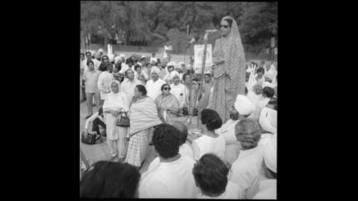 Women from Punjab arrive in New Delhi on 14 June 1975 to support Indira Gandhi after the Allahabad High Court ruled her election void on account of electoral malpractices. (Virendra Prabhakar/HT Photo) Women from Punjab arrive in New Delhi on 14 June 1975 to support Indira Gandhi after the Allahabad High Court ruled her election void on account of electoral malpractices. (Virendra Prabhakar/HT Photo)