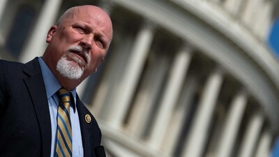 WASHINGTON, DC - MAY 8: Rep. Chip Roy (R-TX) speaks during a news conference on the steps of the House of Representatives at the U.S. Capitol on May 8, 2024 in Washington, DC. (Getty Images via AFP)