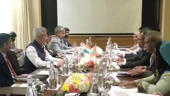 Indian FM Jaishankar meets Maldivian counterpart in New Delhi (X/S Jaishankar)