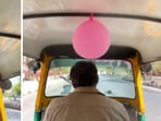 A Bengaluru resident shared the video from inside the auto with the balloon. 