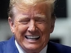 Former US President Donald Trump speaks to the press before leaving for the day at his trial for allegedly covering up hush money payments linked to extramarital affairs, at Manhattan Criminal Court in New York City, on May 10, 2024. Trump is accused of falsifying business records in a scheme to cover up an alleged sexual encounter with adult film actress Stormy Daniels to shield his 2016 election campaign from adverse publicity.