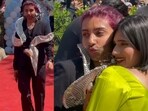 College student imitating Orry at Jamnagar gala. College student imitating Orry at Jamnagar gala.