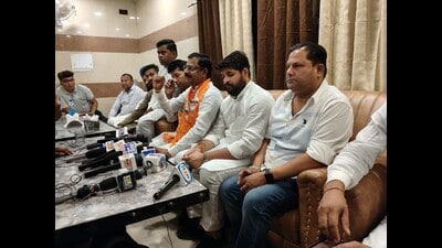 A day after their decision, chief minister Nayab Saini and district BJP president Yogender Rana got into damage control mode and invited them for a close-door meeting on Thursday. (HT Photo) A day after their decision, chief minister Nayab Saini and district BJP president Yogender Rana got into damage control mode and invited them for a close-door meeting on Thursday. (HT Photo)