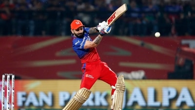 Virat Kohli plays a shot during the Indian Premier League (IPL) Twenty20 cricket match between Punjab Kings and Royal Challengers Bengaluru (AFP)