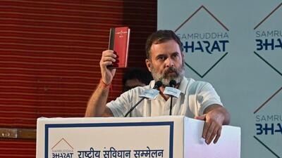 Congress leader Rahul Gandhi at an event in Lucknow on Friday. (Mushtaq Ali/HT Photo) Congress leader Rahul Gandhi at an event in Lucknow on Friday. (Mushtaq Ali/HT Photo)