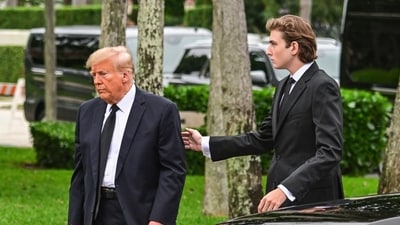"He's pretty young, I will say. He's 17. But if they can do that, I'm all for it," Donald Trump said while speaking about Barron. (AFP) "He's pretty young, I will say. He's 17. But if they can do that, I'm all for it," Donald Trump said while speaking about Barron. (AFP)