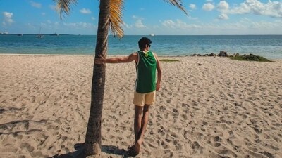 He’s also taking in the beauty of the azure beaches while there clearly. He’s also taking in the beauty of the azure beaches while there clearly. 