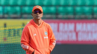 India's head coach Rahul Dravid during a training session (PTI)