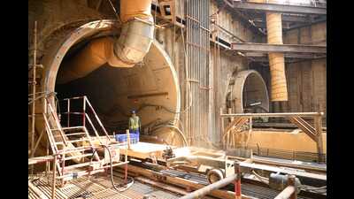 Tunnel boring machines 3 and 4 have finished the up and down tunnels between the RBS ramp area and RBS College Metro Station (HT Photo)