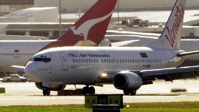 Vanuatu tourism hit as Air Vanuatu cancels flights, enters liquidation (File Photo by Dean Lewins/AAP Image via AP) Vanuatu tourism hit as Air Vanuatu cancels flights, enters liquidation (File Photo by Dean Lewins/AAP Image via AP)
