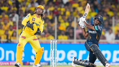 Gujarat Titans' Sai Sudharsan plays a shot (GT-X) Gujarat Titans' Sai Sudharsan plays a shot (GT-X)