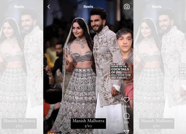 Runway updates and Who Wore It Better? Reels aren’t criticism, but they keep you up to date. (INSTAGRAM/@SUFIMOTIWALA) Runway updates and Who Wore It Better? Reels aren’t criticism, but they keep you up to date. (INSTAGRAM/@SUFIMOTIWALA)