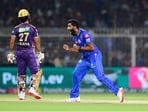 Mumbai Indians' Jasprit Bumrah celebrates a wicket during the match against Kolkata Knight Riders in the Indian Premier League 2024, at Eden Gardens Mumbai Indians' Jasprit Bumrah celebrates a wicket during the match against Kolkata Knight Riders in the Indian Premier League 2024, at Eden Gardens
