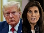 (COMBO) Nikki Haley abandoned her White House ambitions two months ago, yet she is still taking a significant chunk of votes in presidential primary contests -- underlining a persistent refusal among a sizable bloc of Republicans to get behind Donald Trump. (Photo by Eduardo Munoz Alvarez and Christian MONTERROSA / AFP)