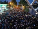 Protesters march during a rally against the controversial "foreign influence" bill in Tbilisi Protesters march during a rally against the controversial "foreign influence" bill in Tbilisi
