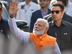 Prime Minister Narendra Modi during a road show. 