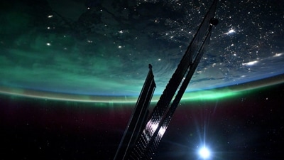 As seen from the International Space Station: Aurora Borealis lights up the sky. (Twitter/@astro_josh) As seen from the International Space Station: Aurora Borealis lights up the sky. (Twitter/@astro_josh)