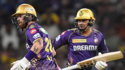 Kolkata Knight Riders' Phil Salt (L) and Sunil Narine run between the wickets during an Indian Premier League (IPL) match (AFP) Kolkata Knight Riders' Phil Salt (L) and Sunil Narine run between the wickets during an Indian Premier League (IPL) match (AFP)