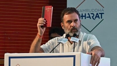 Congress leader Rahul Gandhi at an event in Lucknow on Friday. (Mushtaq Ali/HT Photo) Congress leader Rahul Gandhi at an event in Lucknow on Friday. (Mushtaq Ali/HT Photo)