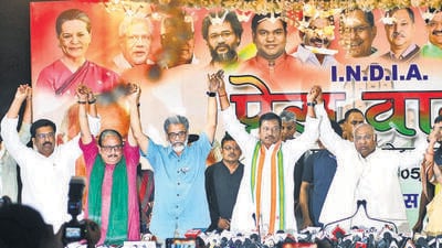 Congress president Mallikarjun Kharge in Patna on Saturday. (HT photo) Congress president Mallikarjun Kharge in Patna on Saturday. (HT photo)