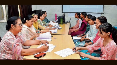Counselling session for Class 11 admissions at meritorious school in Ludhiana on Saturday. (Manish/HT) Counselling session for Class 11 admissions at meritorious school in Ludhiana on Saturday. (Manish/HT)