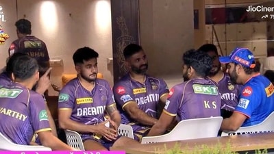 Rohit Sharma in conversation with KKR members