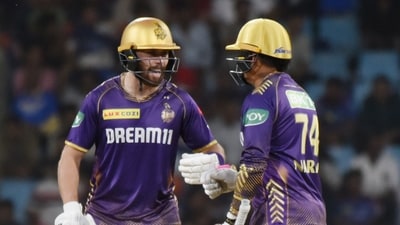 Kolkata Knight Riders' Sunil Narine and Philip Salt (ANI ) Kolkata Knight Riders' Sunil Narine and Philip Salt (ANI )