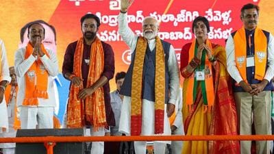 PM Modi in addressed rallies in Telangana for Lok Sabha polls (Twitter/BJP) PM Modi in addressed rallies in Telangana for Lok Sabha polls (Twitter/BJP)