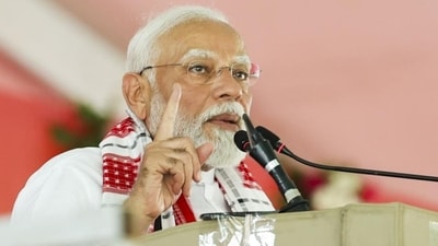 Prime Minister Narendra Modi during a public meeting for Lok Sabha elections in Odisha’s Balangir on Saturday. (PTI) Prime Minister Narendra Modi during a public meeting for Lok Sabha elections in Odisha’s Balangir on Saturday. (PTI)