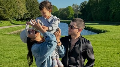 Priyanka Chopra with Malti Marie and Nick Jonas in Ireland. Priyanka Chopra with Malti Marie and Nick Jonas in Ireland.
