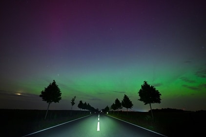 The Northern Lights appear in the night sky over East Brandenburg, Friday, May 10, 2024. (Patrick Pleul/dpa via AP) (AP) The Northern Lights appear in the night sky over East Brandenburg, Friday, May 10, 2024. (Patrick Pleul/dpa via AP) (AP)