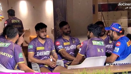Rohit Sharma in conversation with KKR members