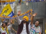 New Delhi: Delhi Chief Minister and AAP convenor Arvind Kejriwal with Punjab Chief Minister Bhagwant Mann during a road show for Lok Sabha elections, at Moti Nagar in New Delhi, Sunday, May 12, 2024. New Delhi: Delhi Chief Minister and AAP convenor Arvind Kejriwal with Punjab Chief Minister Bhagwant Mann during a road show for Lok Sabha elections, at Moti Nagar in New Delhi, Sunday, May 12, 2024.