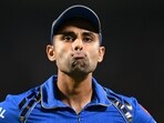 Mumbai Indians' Suryakumar Yadav reacts during a match. Mumbai Indians' Suryakumar Yadav reacts during a match.