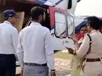 Mallikarjun Kharge's helicopter being 'searched' in Bihar's Samastipur.