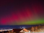 he Aurora Australis, also known as the Southern Lights, glow on the horizon as seen from Ushuaia, Tierra del Fuego, Argentina on May 10, 2024. (Photo by Alexis DELELISI / AFP)(AFP)