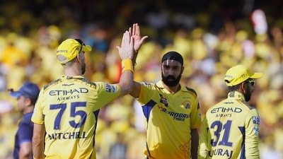 CSK pacer Simarjeet Singh recorded his best-ever figures (3 for 26) in T20s as RR posted 141-5 in 20 overs. (ANI ) CSK pacer Simarjeet Singh recorded his best-ever figures (3 for 26) in T20s as RR posted 141-5 in 20 overs. (ANI )