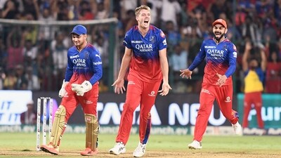Royal Challengers Bengaluru kept their playoff dreams intact through Rajat Patidar’s blazing fifty and a strong-willed effort from the bowlers, who set up the hosts' 47-run victory over Delhi Capitals in the IPL on Sunday. (ANI) Royal Challengers Bengaluru kept their playoff dreams intact through Rajat Patidar’s blazing fifty and a strong-willed effort from the bowlers, who set up the hosts' 47-run victory over Delhi Capitals in the IPL on Sunday. (ANI)