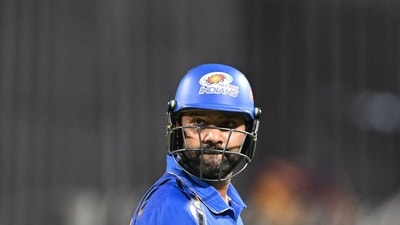 Rohit Sharma reacts as he walks back to the pavilion after his dismissal during the Indian Premier League (IPL) match against Kolkata Knight Riders (AFP) Rohit Sharma reacts as he walks back to the pavilion after his dismissal during the Indian Premier League (IPL) match against Kolkata Knight Riders (AFP)