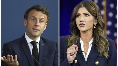 According to the passage of her book obtained by NBC News, Kristy Noem highlighted her visit to Paris and a scheduled meeting with Emmanuel Macron. (AP ) According to the passage of her book obtained by NBC News, Kristy Noem highlighted her visit to Paris and a scheduled meeting with Emmanuel Macron. (AP )