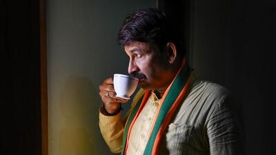 Manoj Tiwari at the BJP office at Yamuna Vihar in New Delhi on May 2. (Raj K Raj/HT Photo) Manoj Tiwari at the BJP office at Yamuna Vihar in New Delhi on May 2. (Raj K Raj/HT Photo)
