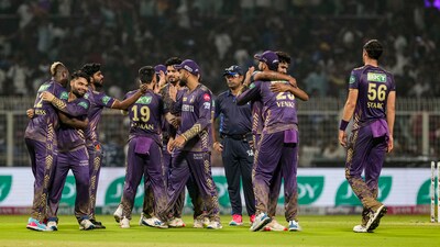 Kolkata: Kolkata Knight Riders' players celebrate after winning the Indian Premier League (IPL) 2024 T20 cricket match against Mumbai Indians (PTI) Kolkata: Kolkata Knight Riders' players celebrate after winning the Indian Premier League (IPL) 2024 T20 cricket match against Mumbai Indians (PTI)
