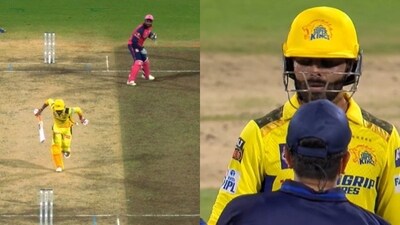 Ravindra Jadeja got out obstructing the field during CSK vs RR clash. (X Images) Ravindra Jadeja got out obstructing the field during CSK vs RR clash. (X Images)