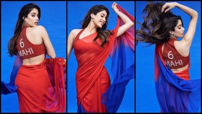 Janhvi Kapoor is currently busy promoting her upcoming film "Mr & Mrs Mahi". Her stunning looks are doing the rounds on social media. The actress is slaying the method dressing trends with her stylish appearances, donning chic outfits that depict the theme of her forthcoming movie. Just a day ago, she wowed her fans in a stunning bodycon dress and this time, she effortlessly wrapped herself in a six-yards of grace and statement blouse. With her incredible fashion sense and undeniable beauty, the diva continues to make her fans swoon. (Instagram/@janhvikapoor) Janhvi Kapoor is currently busy promoting her upcoming film "Mr & Mrs Mahi". Her stunning looks are doing the rounds on social media. The actress is slaying the method dressing trends with her stylish appearances, donning chic outfits that depict the theme of her forthcoming movie. Just a day ago, she wowed her fans in a stunning bodycon dress and this time, she effortlessly wrapped herself in a six-yards of grace and statement blouse. With her incredible fashion sense and undeniable beauty, the diva continues to make her fans swoon. (Instagram/@janhvikapoor)