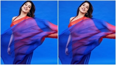 On Sunday, Janhvi gave her fans a weekend treat as the actress took to Instagram and uploaded a series of stunning pictures accompanied by the caption, "Trailer day (red heart emoji) #MrandMrsMahi. In the post she can be seen radiating glam vibes in an ombre saree. (Instagram/@janhvikapoor) On Sunday, Janhvi gave her fans a weekend treat as the actress took to Instagram and uploaded a series of stunning pictures accompanied by the caption, "Trailer day (red heart emoji) #MrandMrsMahi. In the post she can be seen radiating glam vibes in an ombre saree. (Instagram/@janhvikapoor)